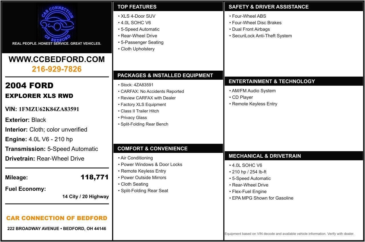 2004 Ford Explorer XLS 4dr SUV