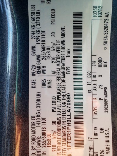 2020 Ford Ranger Lariat 4x4 4dr SuperCab 6.1 ft. SB