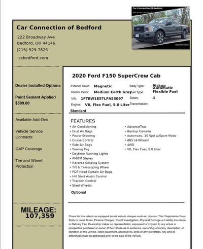2020 Ford F-150 XL 4x4 4dr SuperCrew 5.5 ft. SB