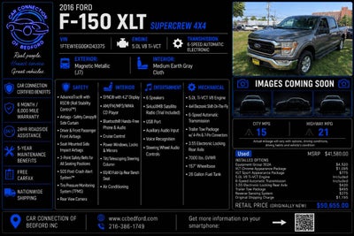 2022 Ford F-150 XLT 4x4 4dr SuperCrew 5.5 ft. SB