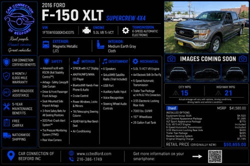 2022 Ford F-150 XLT 4x4 4dr SuperCrew 5.5 ft. SB