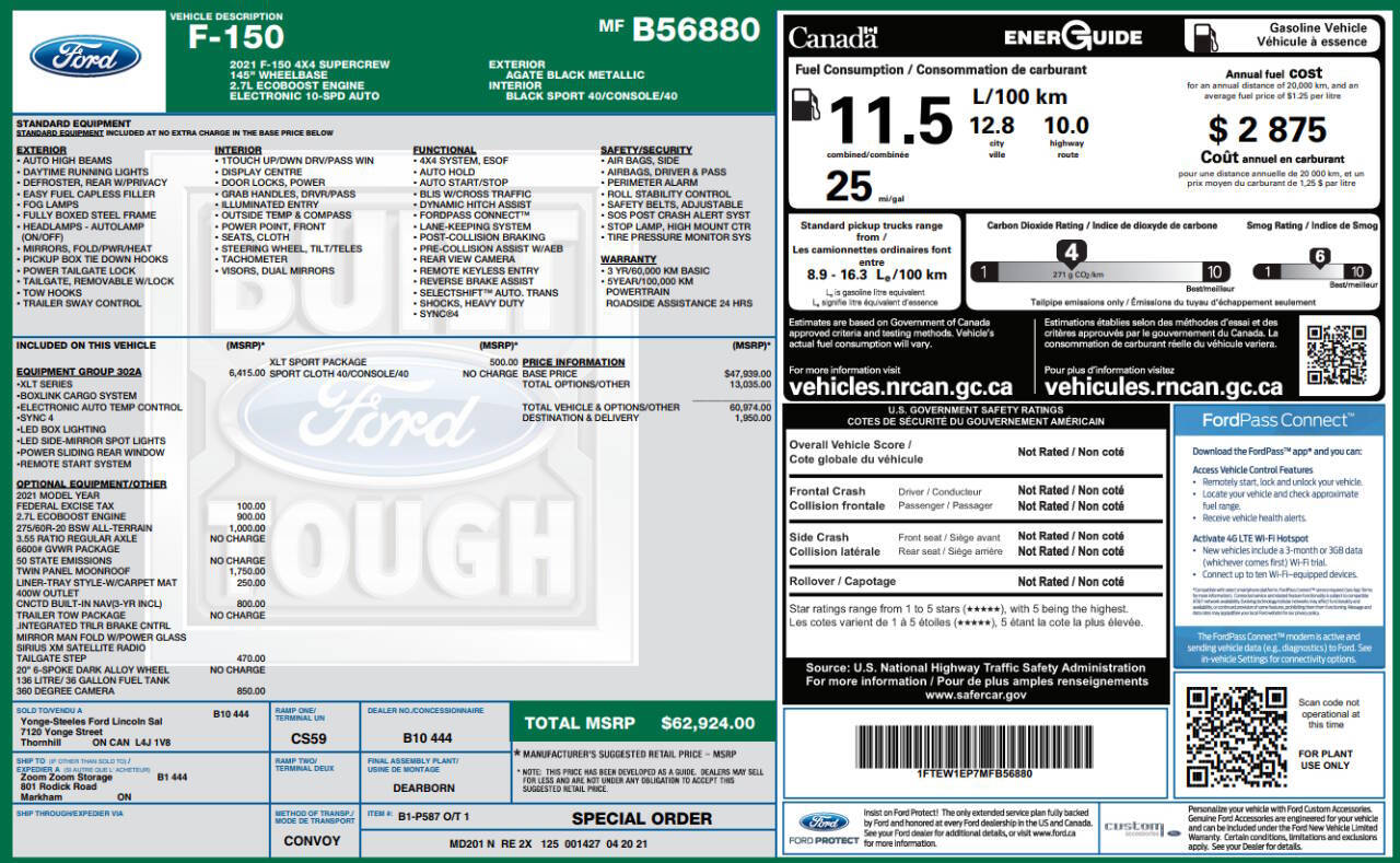 2021 Ford F-150 XLT 4x4 4dr SuperCrew 5.5 ft. SB