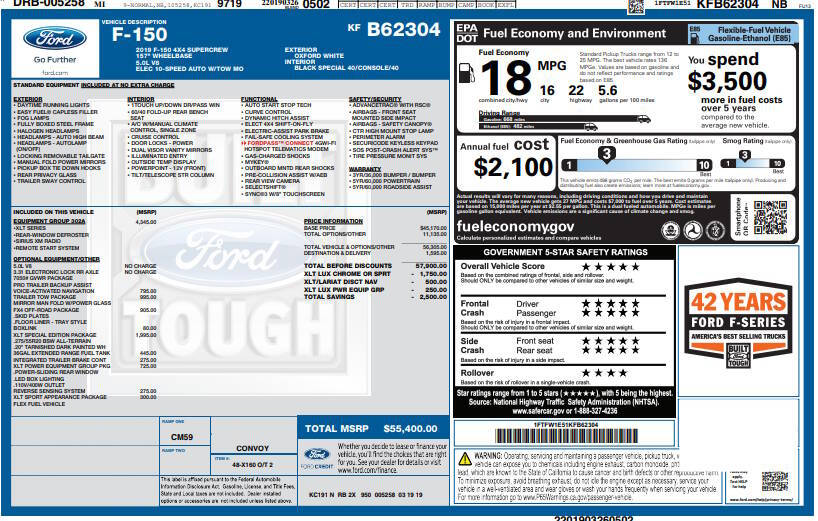 2019 Ford F-150 XLT 4x4 4dr SuperCrew 6.5 ft. SB