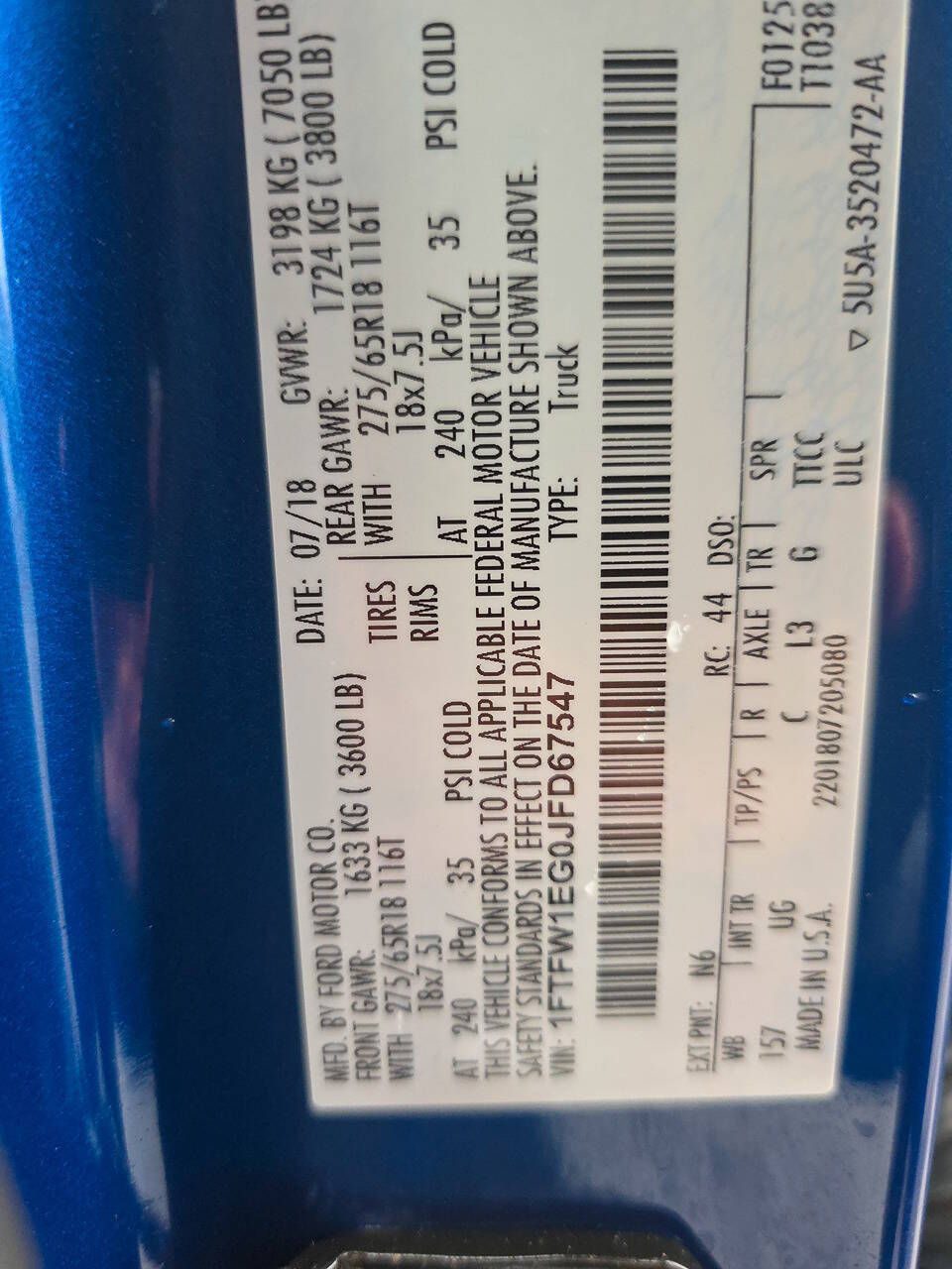 2018 Ford F-150 XLT 4x4 4dr SuperCrew 6.5 ft. SB