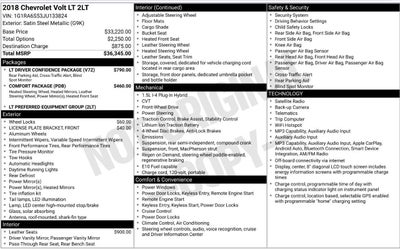 2018 Chevrolet Volt LT 4dr Hatchback