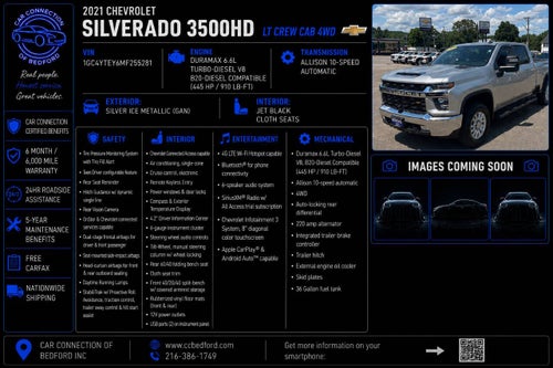 2021 Chevrolet Silverado 3500HD LT 4x4 4dr Crew Cab SB SRW