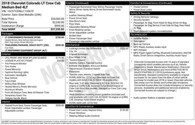 2018 Chevrolet Colorado LT 4x4 4dr Crew Cab 5 ft. SB