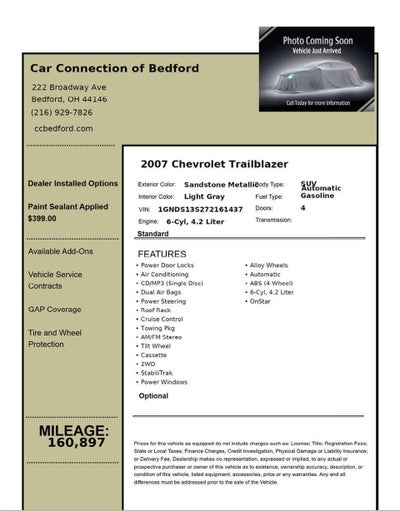 2007 Chevrolet TrailBlazer LS 4dr SUV