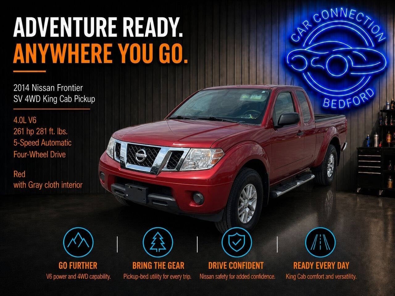 2014 Nissan Frontier SV V6 4x4 4dr King Cab 6.1 ft. SB Pickup 5A