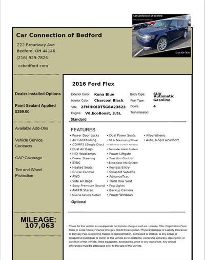 2016 Ford Flex Limited AWD 4dr Crossover w/EcoBoost