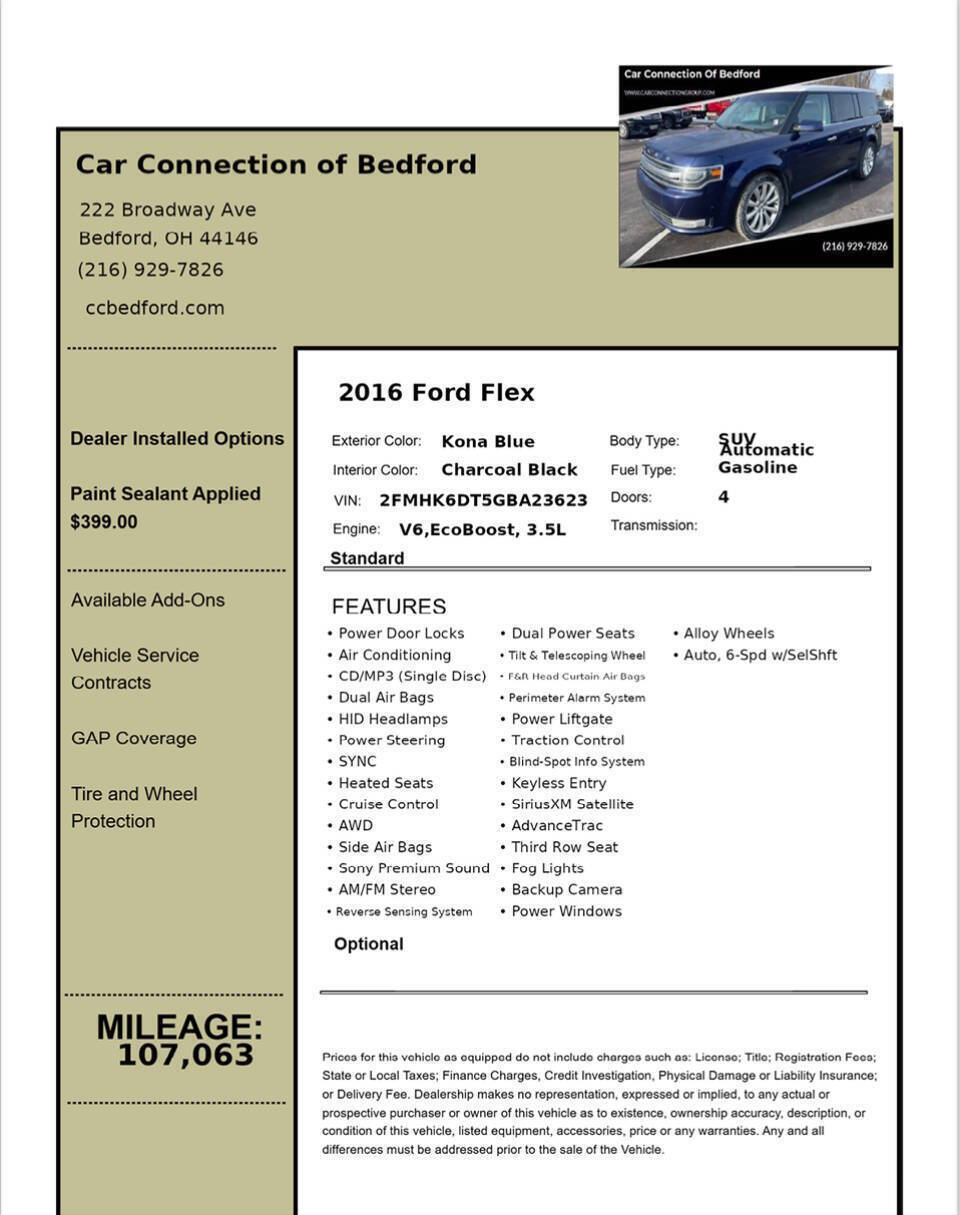 2016 Ford Flex Limited AWD 4dr Crossover w/EcoBoost