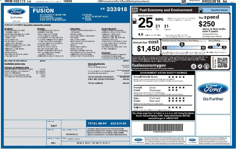 2017 Ford Fusion Titanium 4dr Sedan