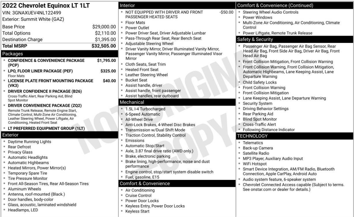 2022 Chevrolet Equinox LT 4x4 4dr SUV w/1LT