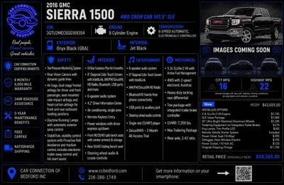 2016 GMC Sierra 1500 SLE 4x4 4dr Crew Cab 5.8 ft. SB