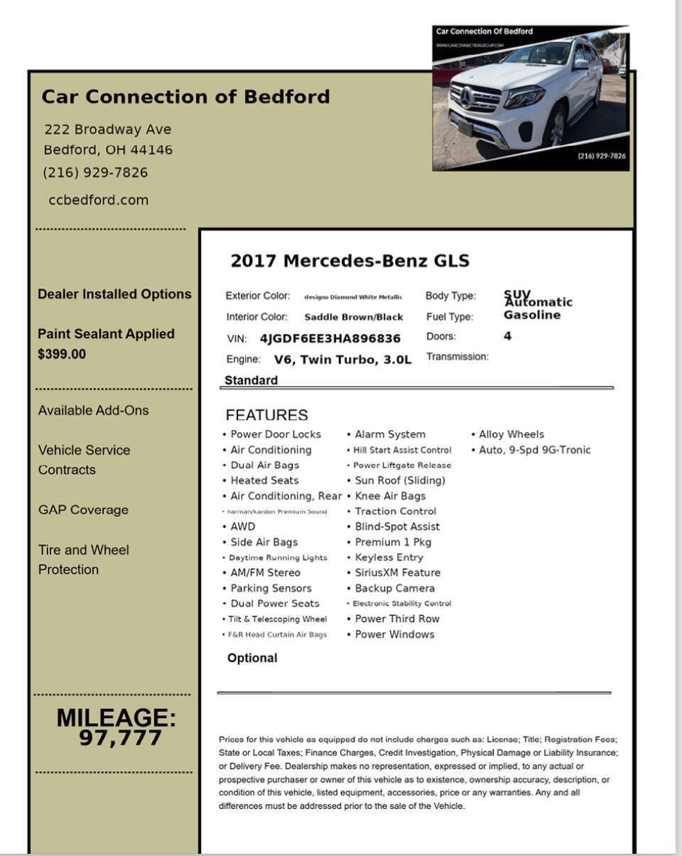 2017 Mercedes-Benz GLS GLS 450 AWD 4MATIC® 4dr SUV