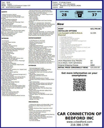2018 Subaru Impreza Premium AWD 2.0i 4dr Wagon