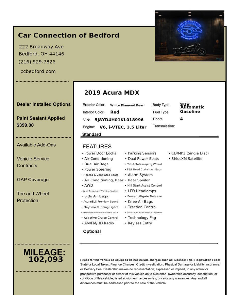 2019 Acura MDX SH AWD w/Tech w/A SPEC 4dr SUV w/Technology and A Package