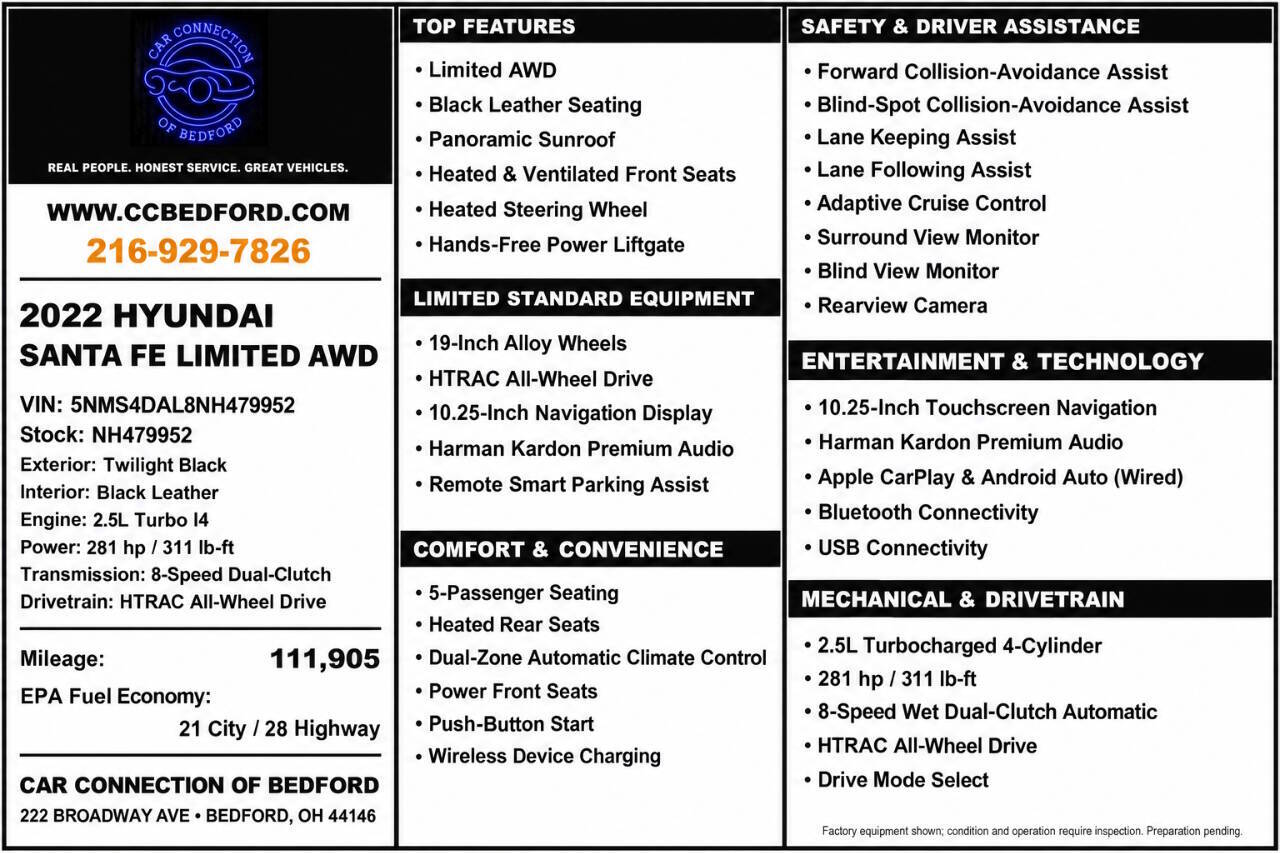 2022 Hyundai Santa Fe Limited AWD 4dr Crossover