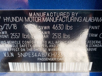 2019 Hyundai Sonata Limited 2.0T 4dr Sedan