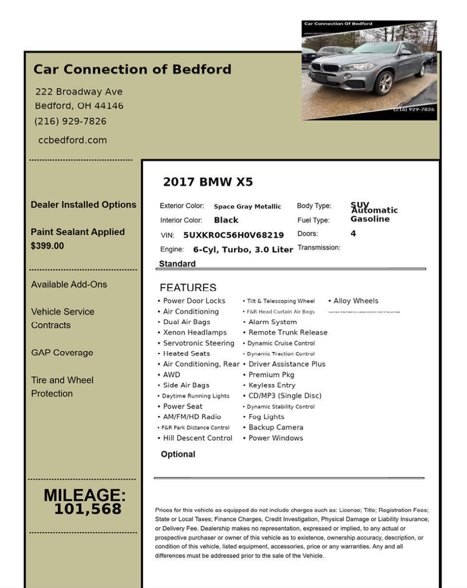 2017 BMW X5 xDrive35i AWD 4dr SUV
