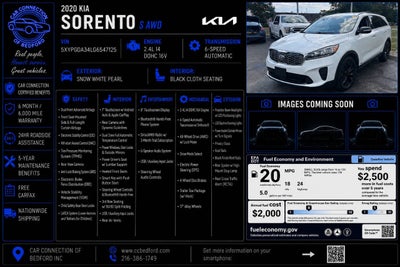 2020 Kia Sorento S V6 AWD 4dr SUV