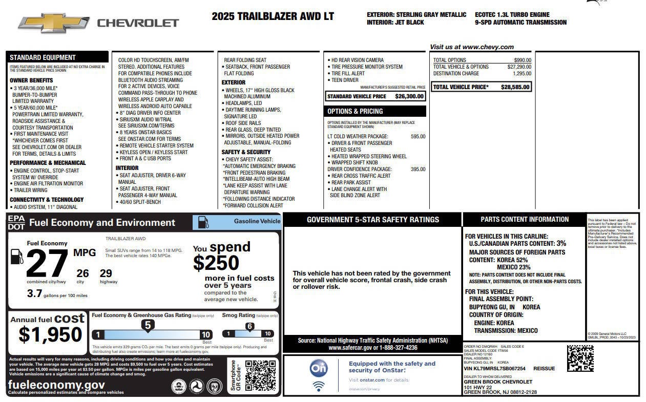 2025 Chevrolet TrailBlazer LT 4x4 4dr SUV