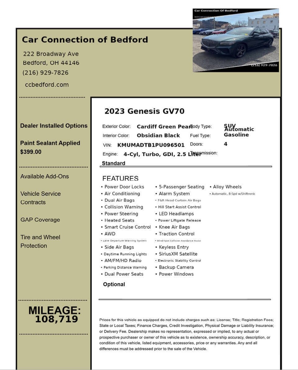 2023 Genesis GV70 2.5T Standard AWD 4dr SUV