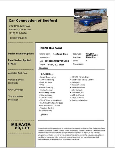 2020 Kia Soul GT Line 4dr Crossover (2.0L I4)