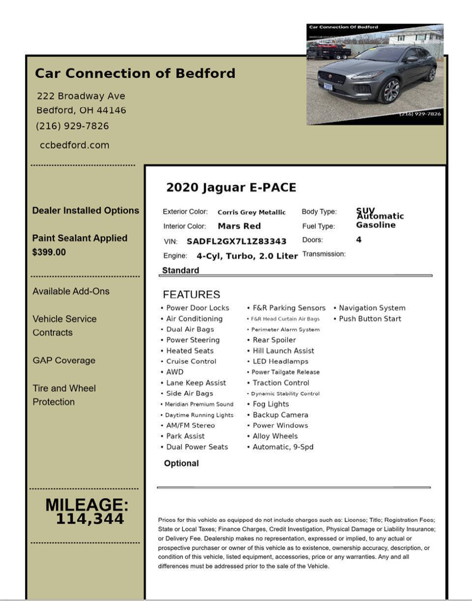 2020 Jaguar E-PACE P300 R Dynamic SE AWD 4dr SUV