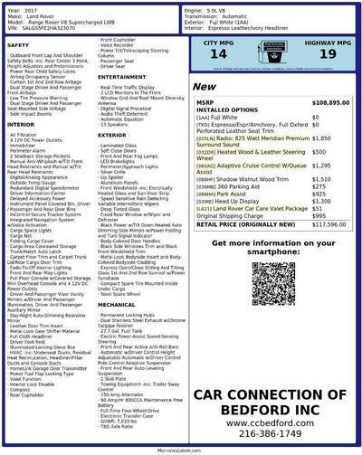 2017 Land Rover Range Rover Supercharged LWB AWD 4dr SUV