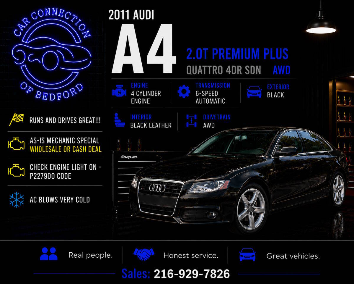 2011 Audi A4 2.0T quattro Premium Plus AWD 4dr Sedan 8A