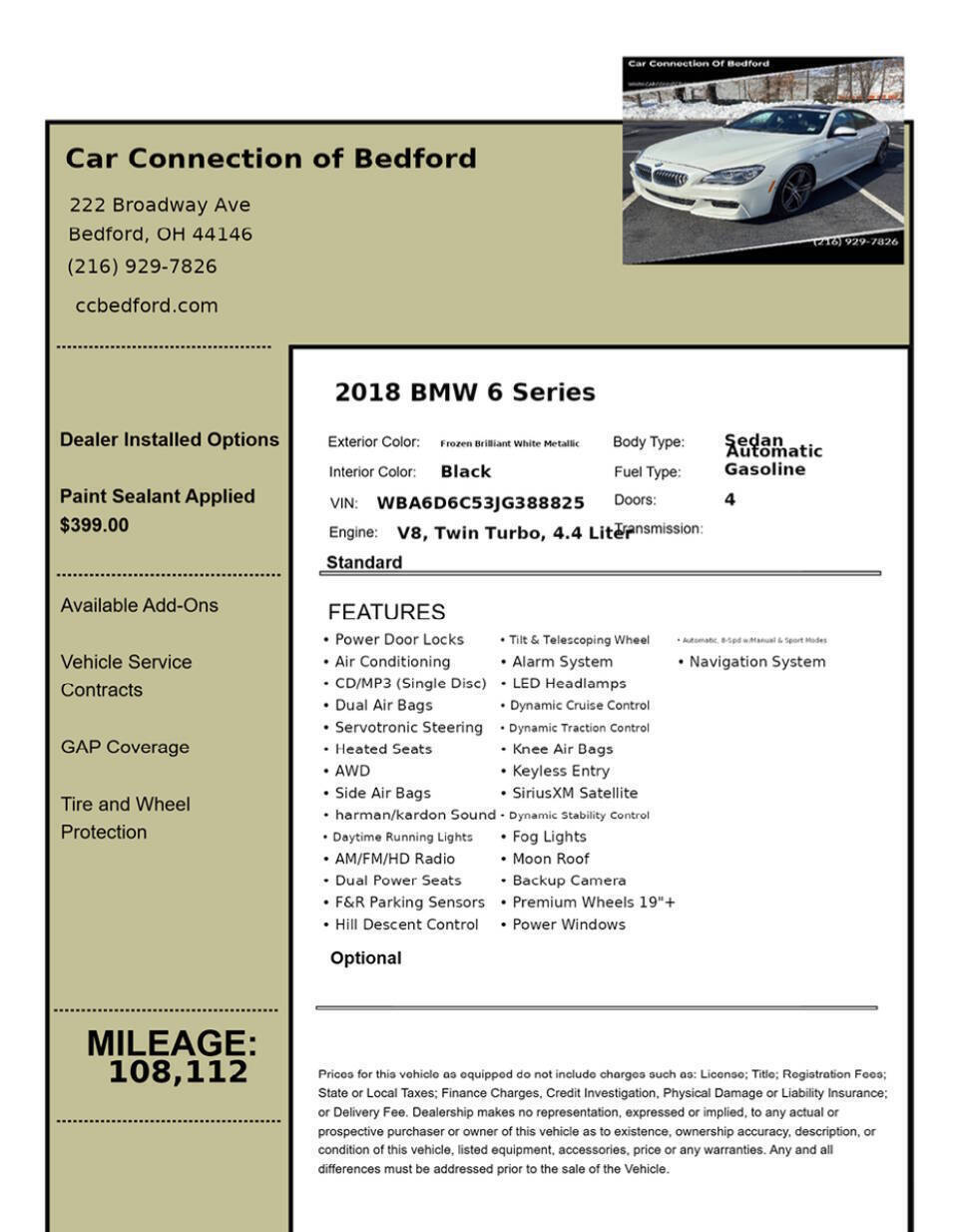 2018 BMW 6 Series 650i xDrive Gran Coupe AWD 4dr Sedan