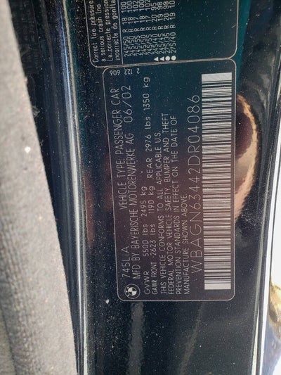 2002 BMW 7 Series 745Li 4dr Sedan