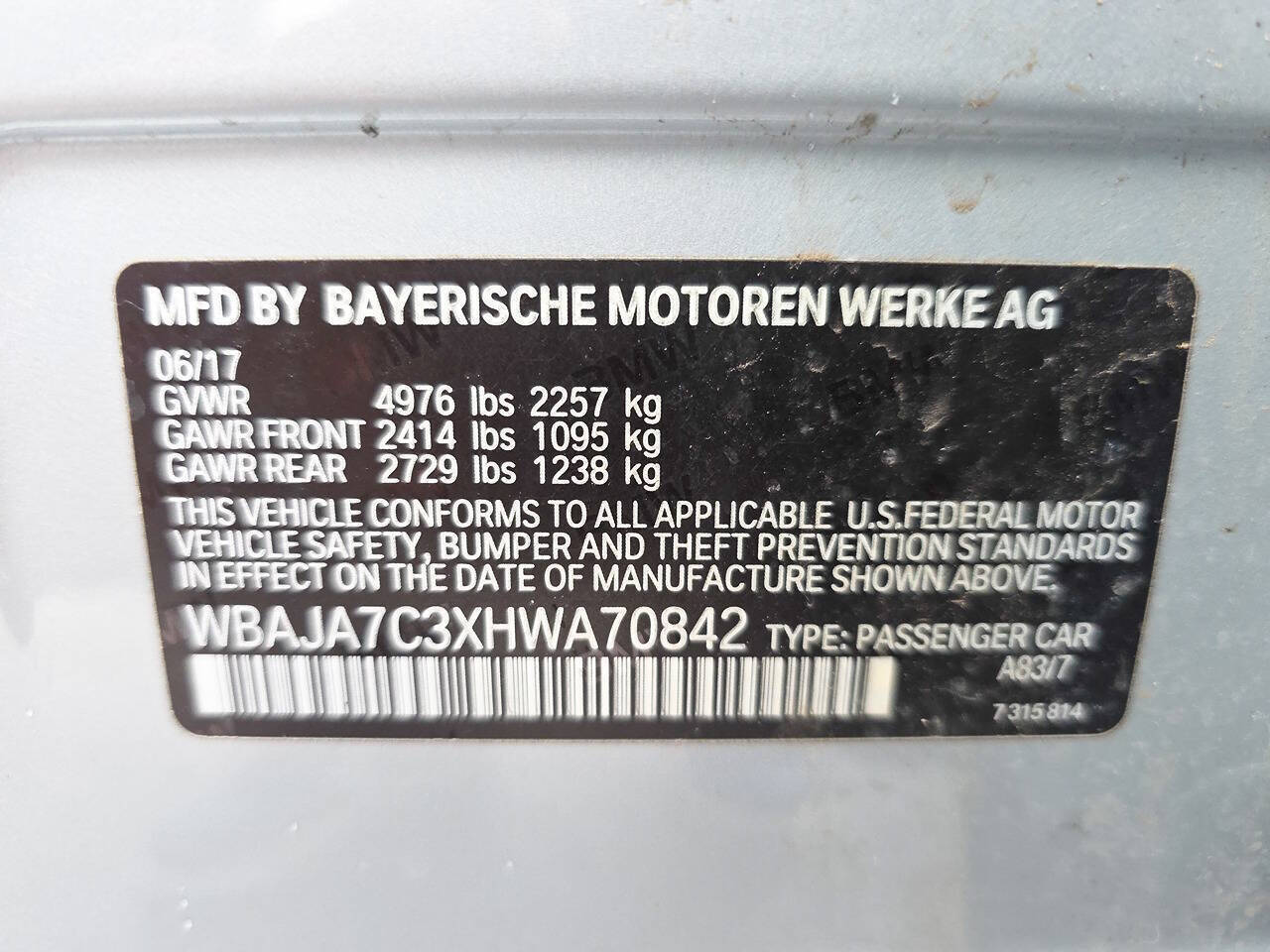 2017 BMW 5 Series 530i xDrive AWD 4dr Sedan