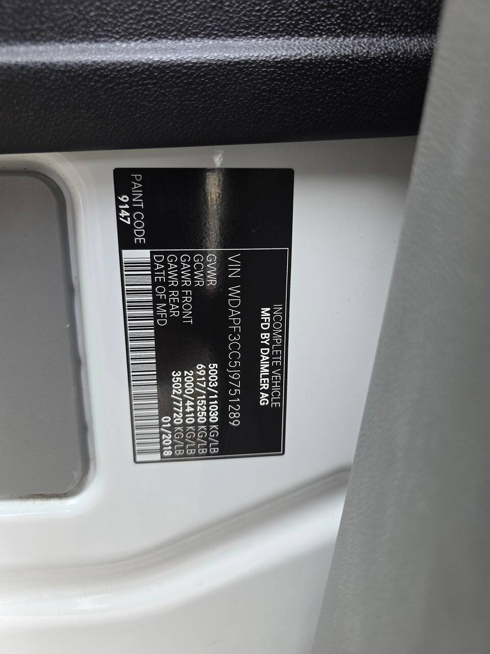 2018 Mercedes-Benz Sprinter 3500XD 2dr Commercial/Cutaway/Chassis 144 in. WB